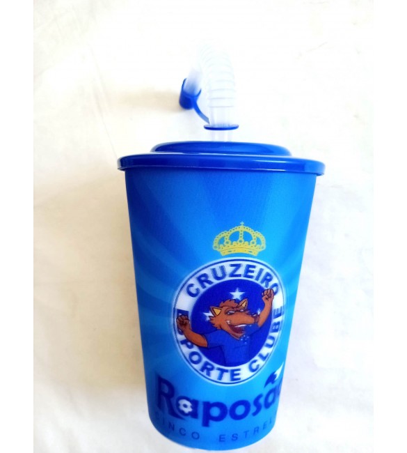Copo plastico com canudo - Cruzeiro